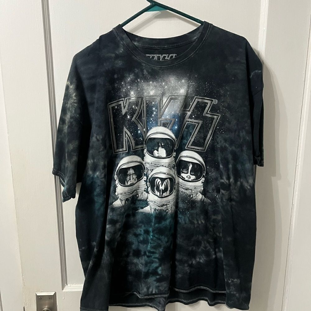 KISS Band Graphic Tee - Black Tie-Dye